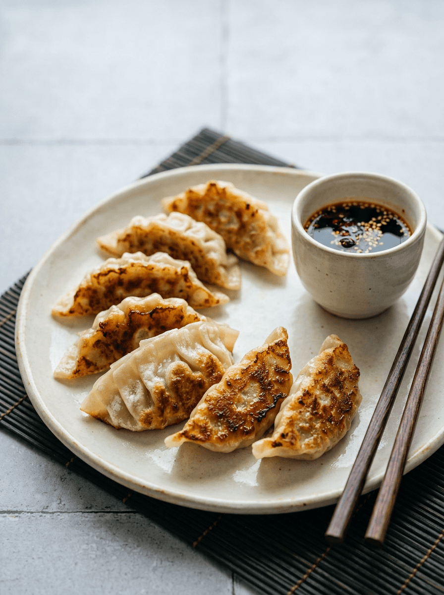 Pan Fried Pork and Cabbage Gyoza