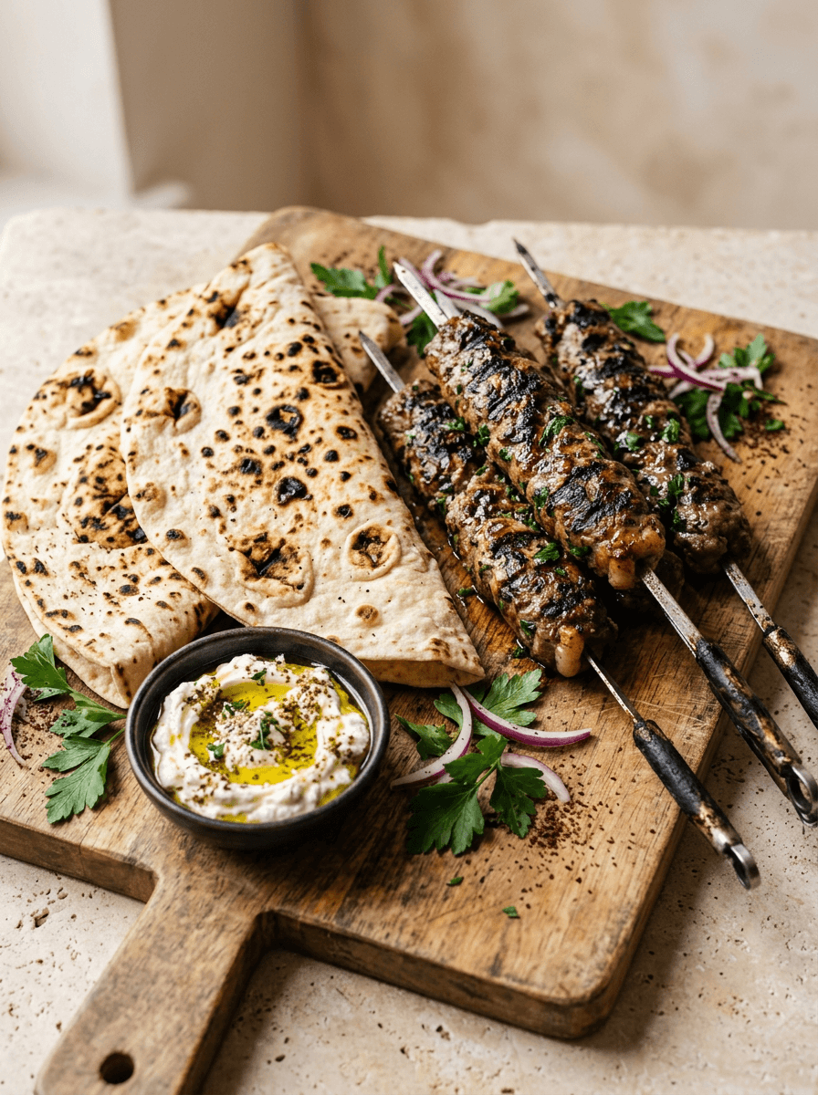 Lamb Kofta with Flatbreads